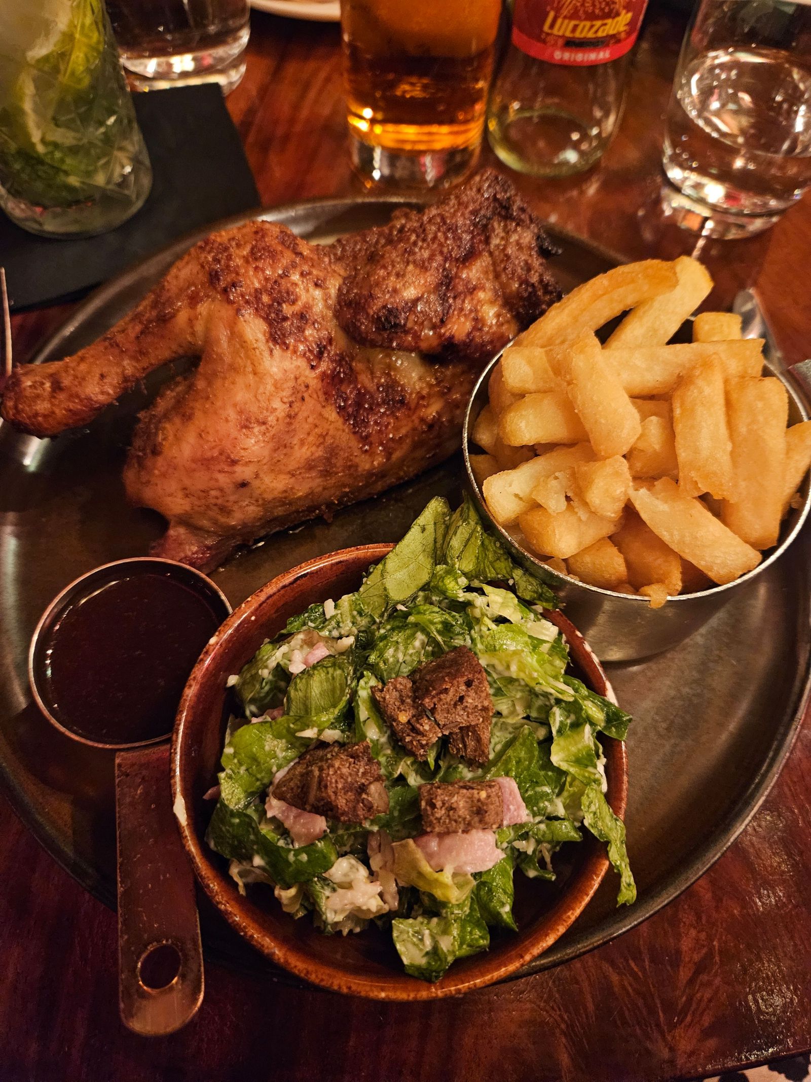 Rotisserie half chicken and caesar salad at Rive Gauche Kilkenny